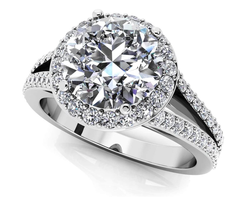 Elegant Split Shank Diamond Engagement Ring